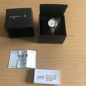 291-0206 agnes b. アニエスベー　レディース腕時計　革ベルト　クオーツ　VJ22-KFX0 電池切れ　動作未確認