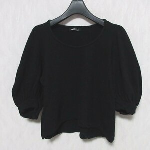 tricot COMME des GARCONS トリココムデギャルソン ウール100% ハーフ袖 ニット TB-T017 ブラック ◆