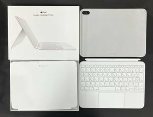 【中古 美品】Apple Magic Keyboard Folio iPad(第10世代)用 日本語(JIS) ホワイト MQDP3J/A マジックキーボード