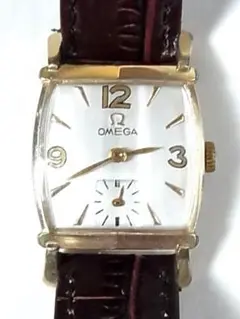 OMEGAオメガ腕時計14金張り手巻きスイス製2針スモセコ レクタンギュラー