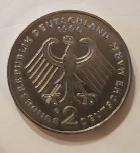 ドイツ 1990年 2マルク 硬貨