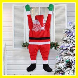 【送料無料】サンタ クリスマス デコレーション 貼付け おしゃれ カワイイ 壁掛け 玄関 ドア 可愛い カンタン設置 北欧 貼り付け 人形