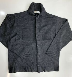 JOHN SMEDLEY メンズ　Lサイズ 未使用に近い　美品　ニットカーディガン チャコール　イングランド　ウール100% WOOL ジョンスメドレー