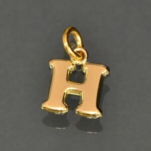 ペンダントトップ 18金 イエローゴールド H イニシャルのペンダント Sサイズ ペンダントヘッドのみ｜K18YG 18k 貴金属 レディース メンズ