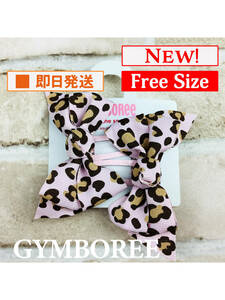 Acc-316【新品】Gymboree/ヘアクリップ2個セット/ベビーピンク/ヒョウ柄/りぼん/ヘアアクセサリー/子供用/女の子/インポート/送料無料