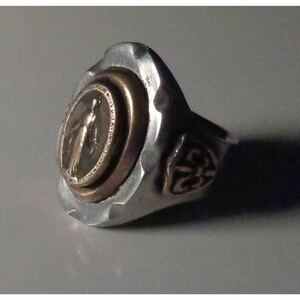 超希少!VINTAGE MEXICAN BIKER RING VIRGIN MARY USA HTCビンテージメキシカンバイカーリング 18.5号