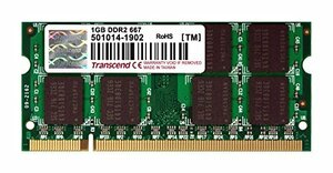 【中古】 Transcend ノートPC用 PC2-5300 (DDR2-667) 1GB 200pin SO-DIMM