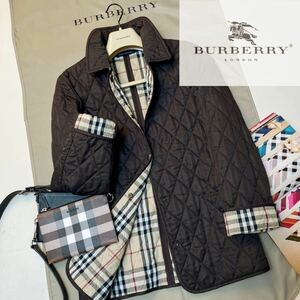 K19【ビックシルエット】参考価格14万●超美品BURBERRY LONDON●イングランド製●高級キルティングコート バーバリーコート レディース　