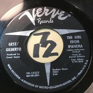 試聴 GETZ/GILBERTO THE GIRL FROM IPANEMA / BLOWIN’ IN THE WIND 両面VG++ SOUNDS EX 