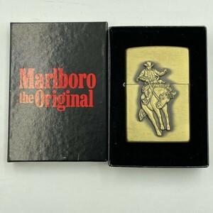 T328-ST22-59 ◎ Zippo ジッポー ローラー式オイルライター Marlboro the Original マルボロ オリジナル ゴールドカラー 箱付き ③