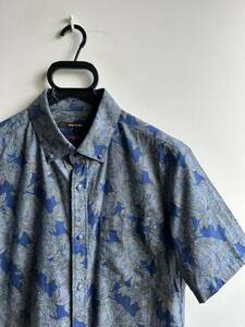 【極美品】COMME CA MEN シャツ LIBERTY別注 メンズ L ネイビー 紺 ボタンダウン 日本製 コムサメン