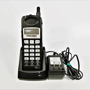 京セラ POCKET PT-101 初代DDIポケット PHS ブラック トランシーバー機能 充電器付き 1995年製 KYOCERA 【USED品】 22 00887