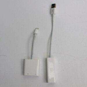391)Apple 純正 Lightning - USB 3カメラアダプタ A1619とUSB LAN 変換 アダプタ A1277