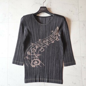 新品同様★PLEATS PLEASE プリーツプリーズ★音符柄プリーツ トップス size 5