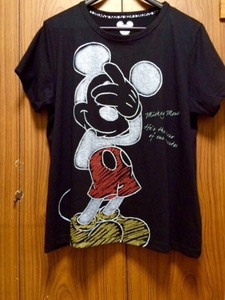 Disneyミッキーマウス／レディース『ラメプリントTシャツ』新品