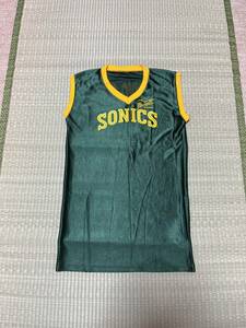 Sport Shack SONICS バスケットボール ゲームシャツ USA製 米国 アメリカ S 緑 黄 希少 レア 廃盤 人気 デザイン 定番 カジュアル 古着