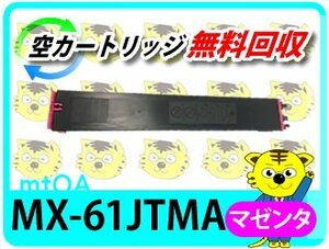 シャープ用 リサイクルトナー MX-61JTMA マゼンタ 【4本セット】 再生品