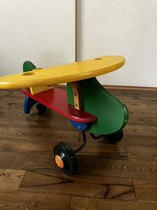 子供用　乗り物玩具　木製　飛行機　室内用