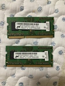 ノートパソコン用　2GB 2枚計4GB 1RX8　PC3-10600S-910-B1