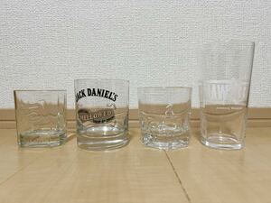 ロックグラス タンブラー グラス ４個セット ジャックダニエル ジョニーウォーカー LABEL5 ウィスキー ハイボール等に