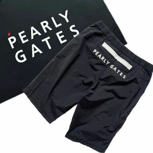 【送料無料】Pearly Gates パーリーゲイツ　ハーフパンツ　メンズ　6 XL ゴルフ　ブラック　黒　ズボン　GOLF ロゴ　近年モデル