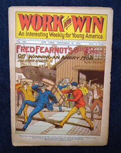 1914年 パルプ雑誌 Work and Win ダイムノヴェル Fred Fearnot Hal Standish 洋書 戦前アメリカ 三文小説
