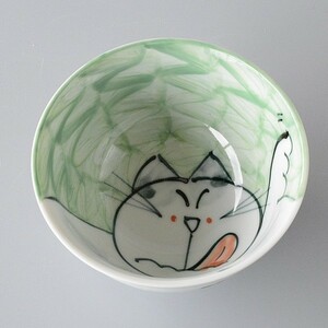 ご飯茶碗 飯碗 手描き猫 笑い猫 招き猫