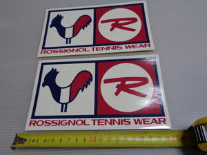 ２枚　rossignol tennis wear ビンテージ　ロシニョール　ステッカー　シール　　 テニス　当時物　昭和レトロ　未使用