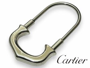 良品 Cartier カルティエ シルバー Cモチーフ キーリング キーホルダー チャーム ペンダントトップ アクセサリー SV925 正規品