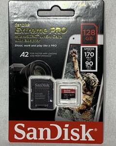 【未開封】サンディスク 128GB microSDXCカード Extreme Pro UHS-I U3 V30 A2 SDSQXCY-128G-GN6MA / 4K対応 sandisk SDカード