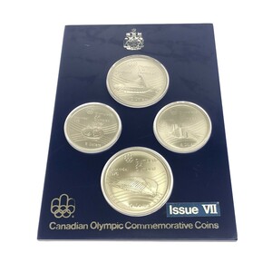 【記念コイン 4枚セット 】1976年 モントリオール オリンピック 10ドル×2 5ドル×2 銀貨 専用ケース付 五輪 シルバー カナダ 現状 M760