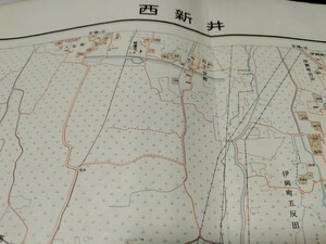 西新井　東京都　古地図　 地形図　地図　資料　46×57cm　昭和12年測量　昭和34年印刷　発行　　B2309