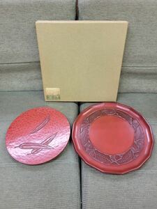 戸0125漆器 銘々皿 菓子器 木製 お盆 和食器 菓子皿 丸盆 工芸品 伝統工芸