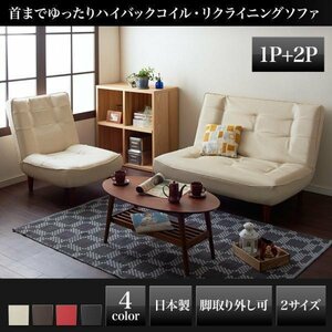 【0206】ハイバックコイルソファ[Lynette]レザータイプ１P+2P(5