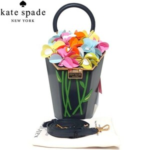 未使用★Kate spade イン ブルーム エンベリッシュ 3D ブーケ トップハンドル バッグ KB117 2Way 花 ハンドバッグ ケイトスペード★レア！