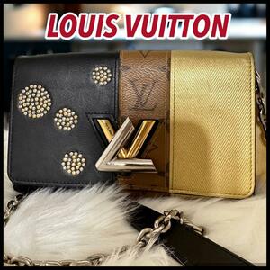 ★2017年限定モデル★美品★LOUIS VUITTON ルイヴィトン モノグラムリバース ターンロック ビジュー ツイストMM チェーン ショルダーバッグ