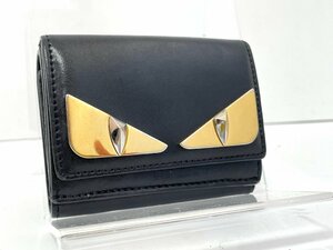 【中古】FENDI　フェンディ　バグズ　財布　ウォレット　ブラック　レザー