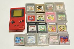 GB 本体 ゲームボーイ レッド DMG-001 動作確認済み 初代 Nintendo GAMEBOY ポケットモンスター ゼルダ カービィ セット まとめて ソフト