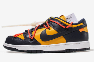 27cm 未使用品 オフホワイト ナイキ DUNK LOW LTHR ’University Gold / Midnight Navy / White