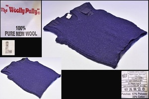 THE WOOLLY PULLY ★ ウーリープーリー ★ Vネック ベスト ★ ネイビー ★ L ★ 100% PURE NEW WOOL ★ イギリス軍 ★ 軍用 ★ 中古品 ★