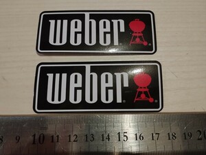 weber ステッカー　２枚セット　アウトドアステッカー　アウトドア　キャンプ　ウェーバー