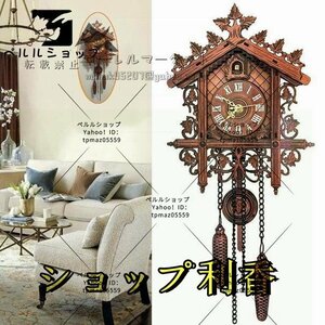ヴィンテージ 木製 壁 鳩時計 スイング 振り子 木製 工芸品 装飾 ホーム レストラン リビングルーム 家 装飾