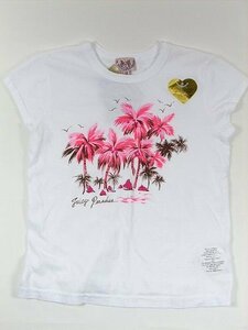 JUICY COUTUREジューシークチュール子供服キッズ女の子用パラダイスTシャツ（ホワイト/ピンク）150cm
