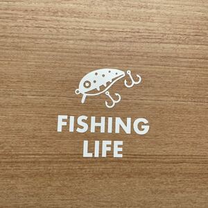 6. 【送料無料】 釣り FISHING LIFE カッティングステッカー ルアー フィッシング アウトドア 【新品】