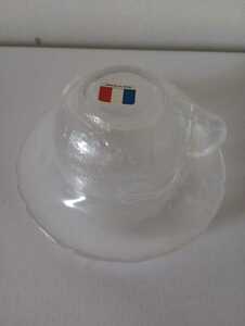 フランス製ティーカップ ガラス製 カップ&ソーサー 新品未開封