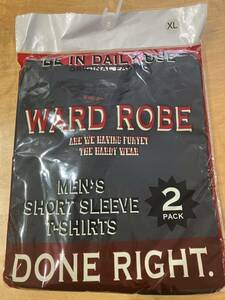 WARD ROBE メンズ Tシャツ 2枚組　ブラック　黒 XLサイズ　デッドストック Tee