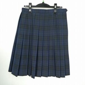 1円 スクールスカート 夏物 w66-丈57 チェック 埼玉所沢東中学 プリーツ 学生服 制服 女子 中古 IN5460