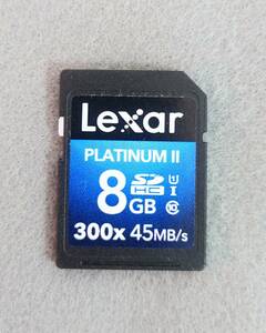 メモリーカード Lexar 8GB 300倍速 45mb/s SDHC　MADE　In　KOREA　中古