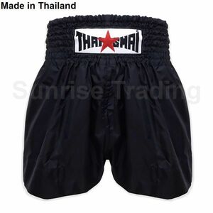 新品 THAISMAI ムエイタイ キックボクシング パンツ XLサイズ ユニセックス ブラック ショーツ ボクシング MMA 格闘技 スポーツ グローブ