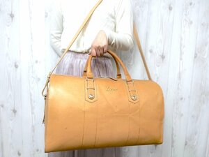 極美品 LOEWE ロエベ ボストンバッグ ショルダーバッグ バッグ レザー キャメル A4可 2WAY メンズ 70924